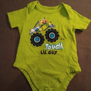 Infant 3-6M graphic design: 'I'm a TOUGH LiL' GUY' with truck patch